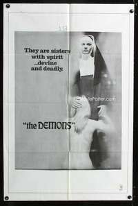 k187 DEMONS one-sheet movie poster '72 Jess Franco, sexy possessed nuns!