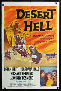 k188 DESERT HELL one-sheet movie poster '58 Brian Keith, Barbara Hale
