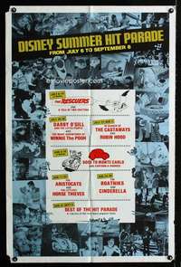 k193 DISNEY SUMMER HIT PARADE one-sheet movie poster '70s 13 features!