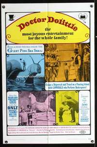 k196 DOCTOR DOLITTLE one-sheet movie poster R69 Rex Harrison, Eggar