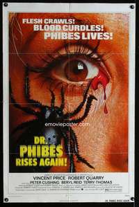 k200 DR PHIBES RISES AGAIN one-sheet movie poster '72 Vincent Price
