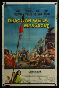 k202 DRAGOON WELLS MASSACRE one-sheet movie poster '57 Native Americans!