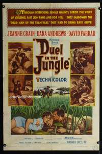 k203 DUEL IN THE JUNGLE one-sheet movie poster '54 Dana Andrews, Crain