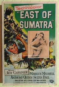 k204 EAST OF SUMATRA one-sheet movie poster '53 Chandler, Budd Boetticher