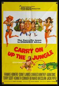 k114 CARRY ON UP THE JUNGLE English one-sheet movie poster '70 Africa sex!