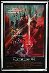 k218 EXCALIBUR one-sheet movie poster '81 John Boorman, Bob Peak artwork!