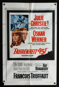k223 FAHRENHEIT 451 one-sheet movie poster '67 Francois Truffaut, Christie