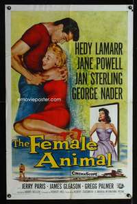 k233 FEMALE ANIMAL one-sheet movie poster '58 Hedy Lamarr, Jane Powell