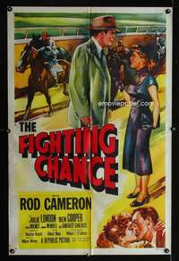 k236 FIGHTING CHANCE one-sheet movie poster '55 Rod Cameron, horse racing!