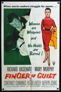 k238 FINGER OF GUILT one-sheet movie poster '56 Richard Basehart