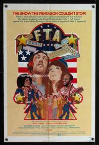 k222 F.T.A. one-sheet movie poster '72 Jane Fonda, cool Meisel artwork!