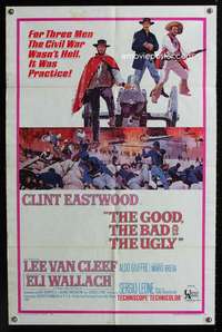 k320 GOOD, THE BAD & THE UGLY one-sheet movie poster '68 Clint Eastwood