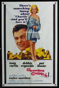 k321 GOODBYE CHARLIE one-sheet movie poster '64 Tony Curtis, Deb Reynolds