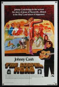 k322 GOSPEL ROAD one-sheet movie poster '73 Biblical Johnny Cash!