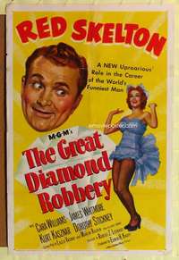 k326 GREAT DIAMOND ROBBERY one-sheet movie poster '53 Red Skelton