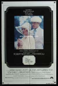k327 GREAT GATSBY one-sheet movie poster '74 Robert Redford, Mia Farrow