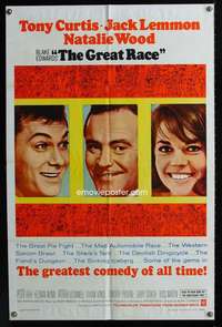 k328 GREAT RACE one-sheet movie poster '65 Curtis, Lemmon, Natalie Wood
