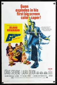 k332 GUNN one-sheet movie poster '67 Blake Edwards, Craig Stevens