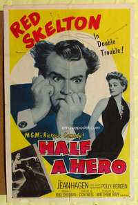 k333 HALF A HERO one-sheet movie poster '53 Red Skelton, Jean Hagen
