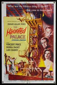 k340 HAUNTED PALACE one-sheet movie poster '63 Vincent Price, Lon Chaney