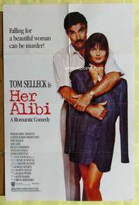 k343 HER ALIBI advance one-sheet movie poster '88 Tom Selleck, Porizkova