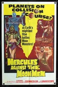 k346 HERCULES AGAINST THE MOON MEN one-sheet movie poster '65 Alan Steel