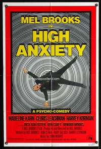 k350 HIGH ANXIETY one-sheet movie poster '77 Mel Brooks Vertigo spoof!