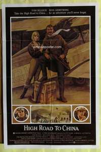 k352 HIGH ROAD TO CHINA one-sheet movie poster '83 Tom Selleck, Kane art!