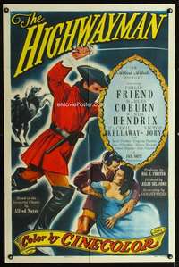 k353 HIGHWAYMAN one-sheet movie poster '51 Philip Friend, Charles Coburn