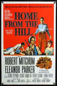 k358 HOME FROM THE HILL one-sheet movie poster '60 Robert Mitchum, Parker