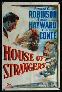 k366 HOUSE OF STRANGERS one-sheet movie poster '49 Ed Robinson, Hayward