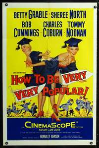 k368 HOW TO BE VERY, VERY POPULAR one-sheet movie poster '55 Betty Grable