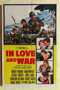 k377 IN LOVE & WAR one-sheet movie poster '58 Robert Wagner, World War II