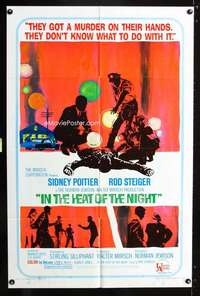 k378 IN THE HEAT OF THE NIGHT one-sheet movie poster '67 Sidney Poitier