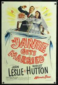k384 JANIE GETS MARRIED one-sheet movie poster '46 Joan Leslie, Hutton