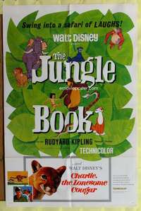 k393 JUNGLE BOOK /CHARLIE THE LONESOME COUGAR one-sheet movie poster '67