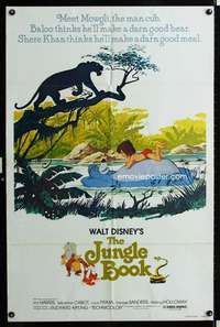 k392 JUNGLE BOOK one-sheet movie poster R78 Walt Disney cartoon classic!