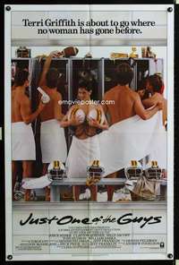 k395 JUST 1 OF THE GUYS one-sheet movie poster '85 Joyce Hyser poses as guy!