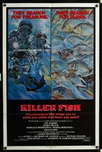 k401 KILLER FISH one-sheet movie poster '79 Lee Majors, piranha horror!