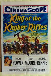 k407 KING OF THE KHYBER RIFLES one-sheet movie poster '54 Tyrone Power