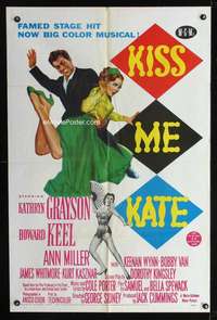 k409 KISS ME KATE one-sheet movie poster '53 Keel spanks Kathryn Grayson!