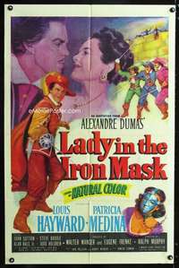 k416 LADY IN THE IRON MASK one-sheet movie poster '52 Louis Hayward