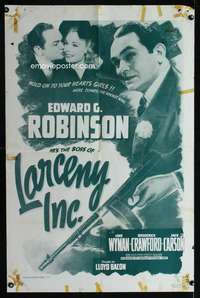 k418 LARCENY INC one-sheet movie poster R56 Edward G. Robinson, Jane Wyman