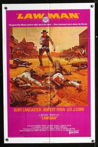 k425 LAWMAN one-sheet movie poster '71 Burt Lancaster, Michael Winner