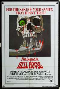 k427 LEGEND OF HELL HOUSE one-sheet movie poster '73 great skull image!