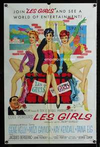 k429 LES GIRLS one-sheet movie poster '57 Cukor, Gene Kelly, Mitzi Gaynor