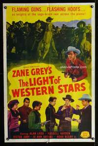 k433 LIGHT OF WESTERN STARS one-sheet movie poster R50 Zane Grey, Ladd