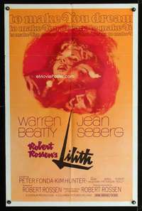 k437 LILITH one-sheet movie poster '64 Warren Beatty, Jean Seberg, Fonda