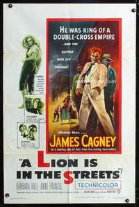 k440 LION IS IN THE STREETS one-sheet movie poster '53 James Cagney