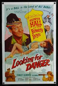 k456 LOOKING FOR DANGER one-sheet movie poster '57 Bowery Boys, Huntz Hall